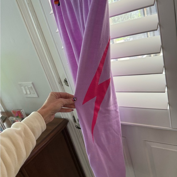 Aviator Nation Purple & Pink Set with Pink lightning bolt, Size Small - Picture 8 of 14